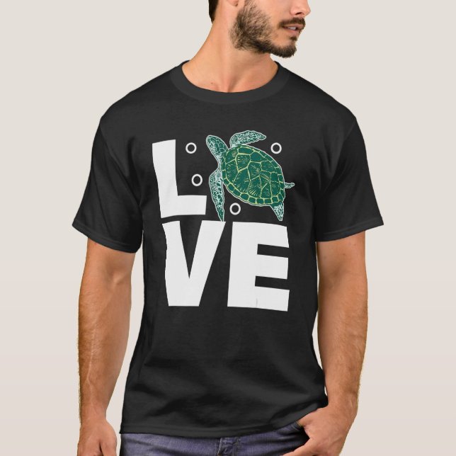 Turtle Kärlek Turtle Tortoise Sea Animal Earth Day T Shirt (Framsida)