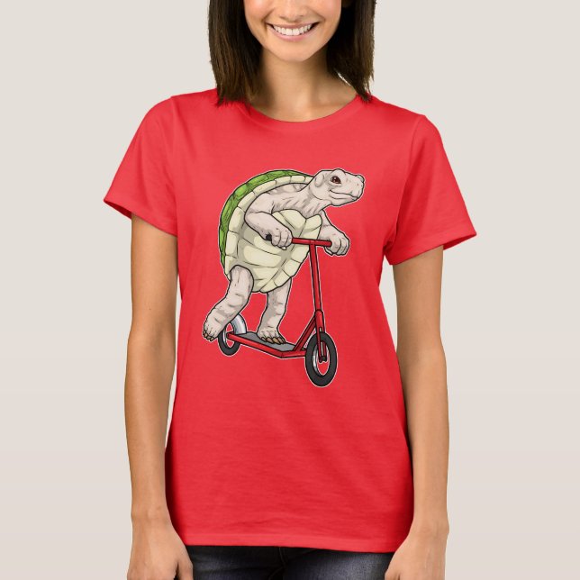 Turtle Kick Scooter T Shirt (Framsida)