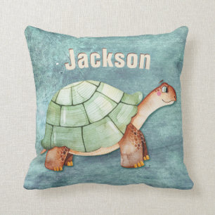 Turtle Kids Room Monogram Namn Kudde