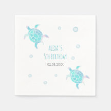 Turtle Kids Under The Sea Watercolor Pastel Party