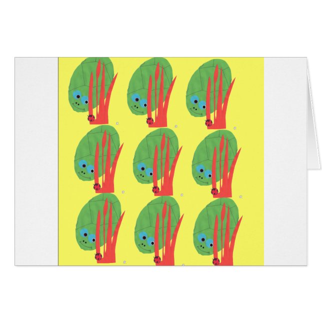 TURTLE & LADYBUG HÄLSNINGSKORT (Framsidan Horizontal)