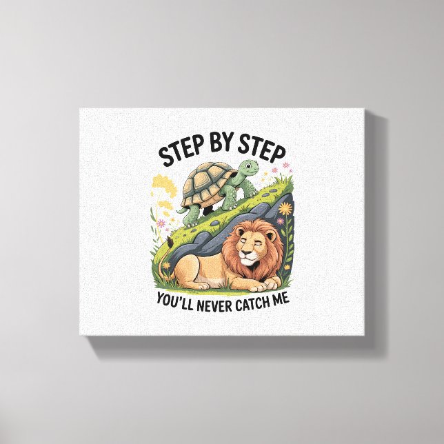 Turtle Lejon Funny Canvastryck (Framsida)