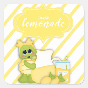 Turtle Lemons gör Lemonade Planner Sticker Fyrkantigt Klistermärke