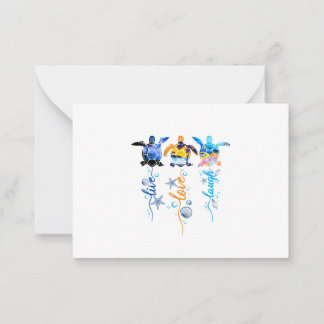 Turtle Live Kärlek Laugh Anteckningskort