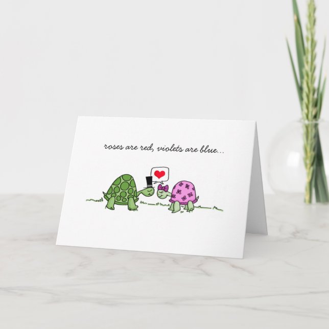 Turtle Love - Alla hjärtans dag eller årsdags-kort Helgkort (Framsida)
