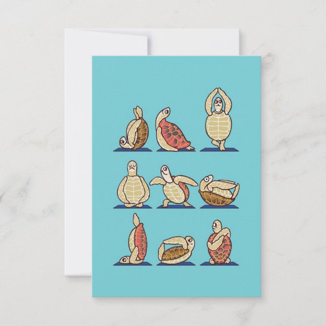Turtle Lover Green Sea Turtle Yoga Tack Kort (Framsida)
