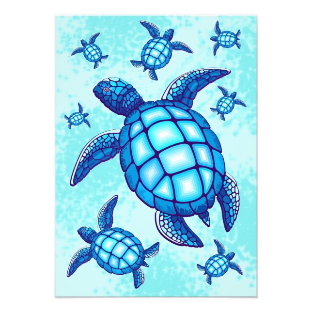 Turtle Lover Sea Turtles Crystal Water Fototryck (Framsidan)