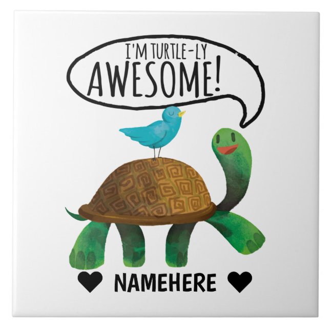Turtle-ly Fantastisk - Turtle Kakelplatta (Framsidan)
