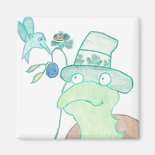 Turtle Magnet - 2"x2" Square (Framsidan)