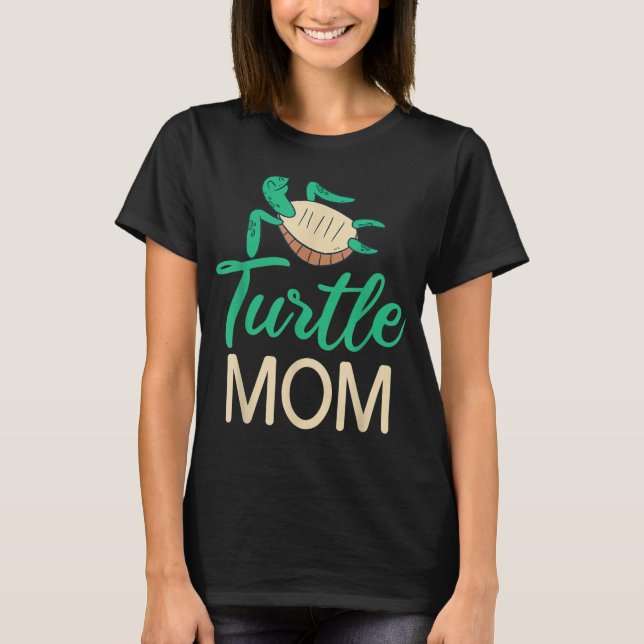 Turtle Mamma Cute Sea Turtle Älskare T Shirt (Framsida)