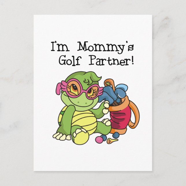 Turtle Mamma Golf Partner T-shirts och Gifts Vykort (Framsida)
