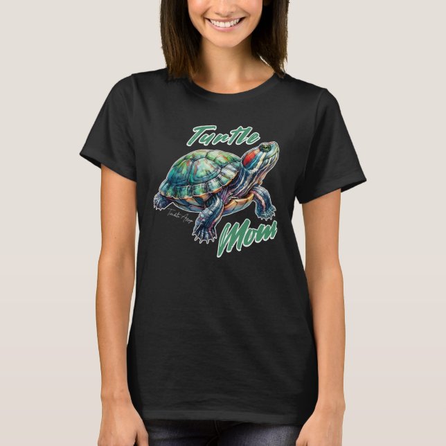 Turtle Mamma Röroöd Sköldpadda Present till henne T Shirt (Framsida)