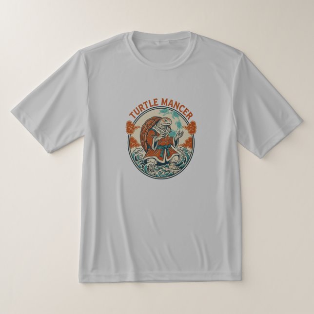 Turtle Mancer Mystic Ocean Waves Japanese Art T Shirt (Laydown)