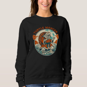 Turtle Mancer Mystic Oceanvågor Japansk Konst T Shirt