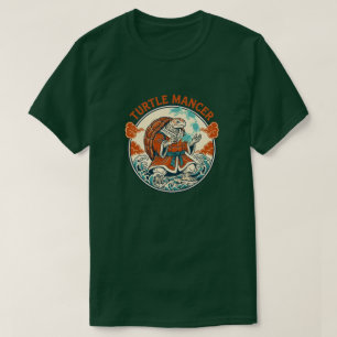Turtle Mancer Mystic Oceanvågor Japansk Konst T Shirt