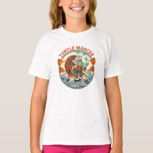Turtle Mancer Mystic Oceanvågor Japansk Konst T Shirt