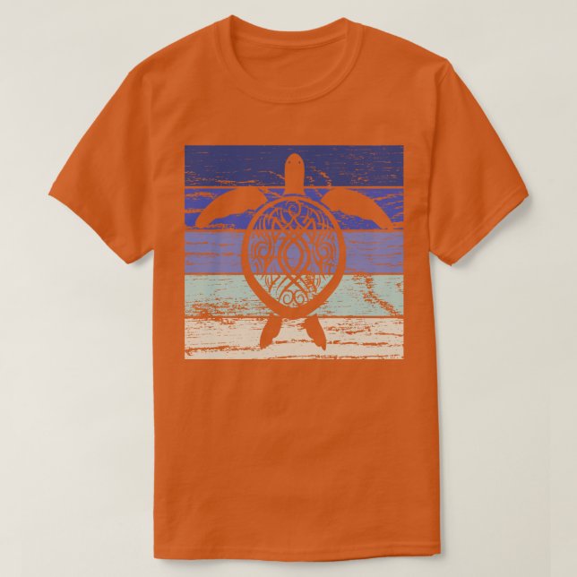 Turtle Marine Biolog Vintage Retro 2 T Shirt (Design framsida)