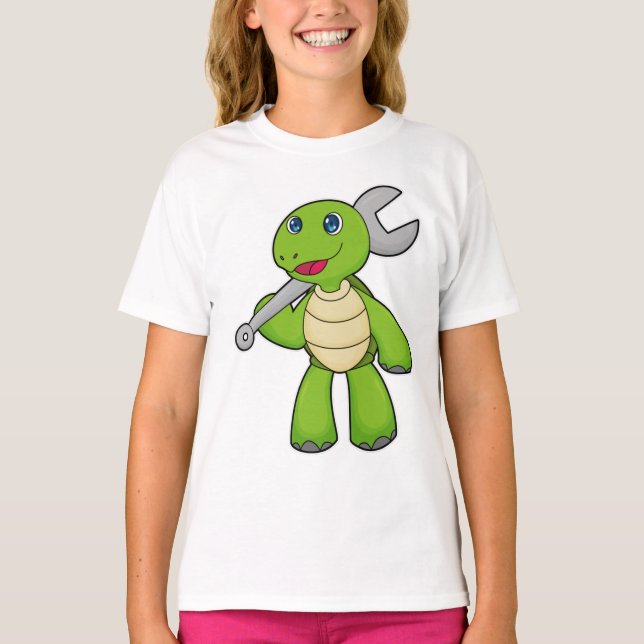 Turtle Mechanic Wrench T Shirt (Framsida)