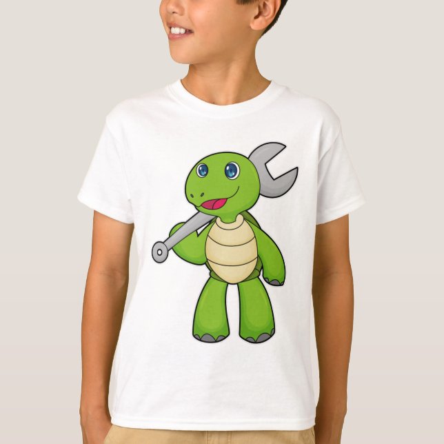 Turtle Mechanic Wrench T Shirt (Framsida)