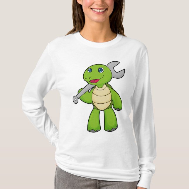 Turtle Mechanic Wrench T Shirt (Framsida)