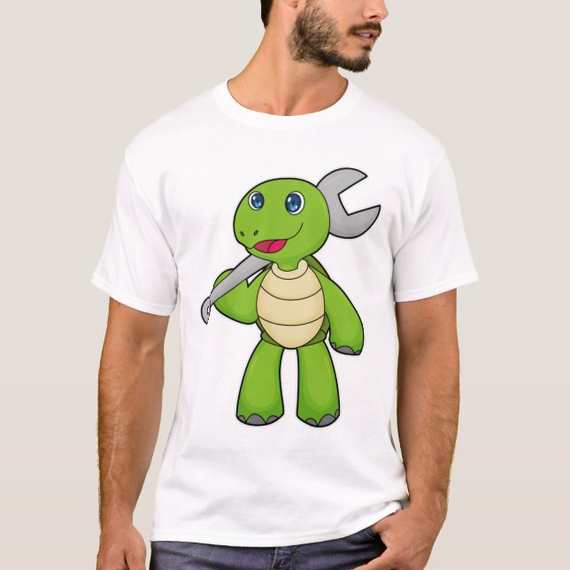 Turtle Mechanic Wrench T Shirt (Framsida)