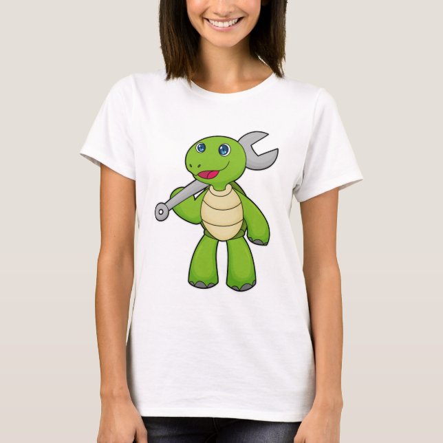Turtle Mechanic Wrench T Shirt (Framsida)