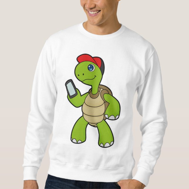 Turtle med Mobil och hög Lång Ärmad Tröja (Framsida)