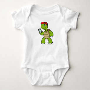 Turtle med Mobil och hög T Shirt