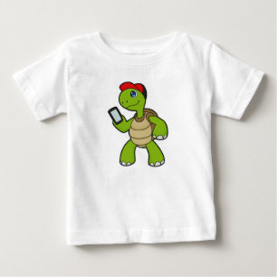 Turtle med Mobil och hög T Shirt