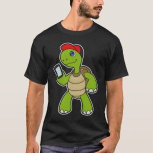 Turtle med Mobil och hög T Shirt