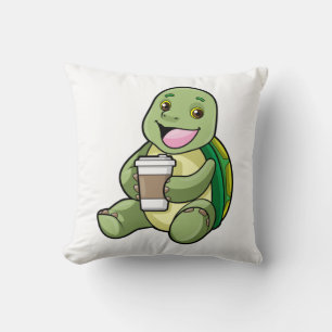 Turtle med Snäcka och kaffe att gå Kudde