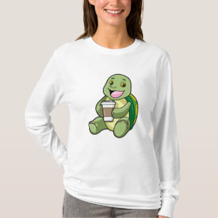 Turtle med Snäcka och kaffe att gå T Shirt