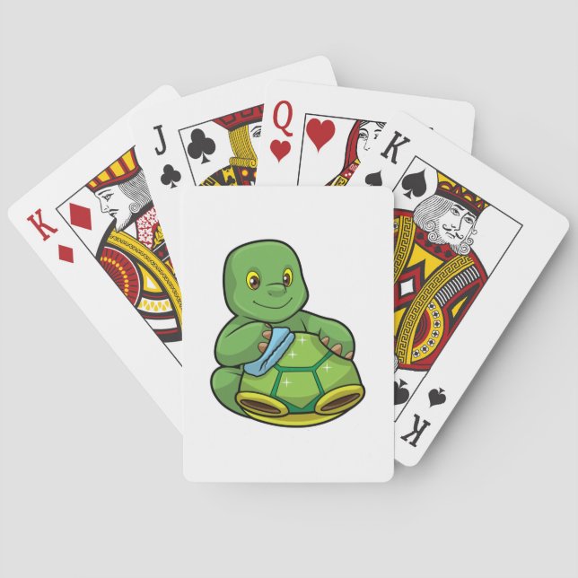 Turtle med Snäcka och Städning Casinokort (Baksidan)