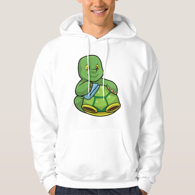 Turtle med Snäcka och Städning Hoodie (Framsida)