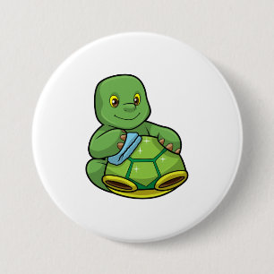 Turtle med Snäcka och Städning Knapp