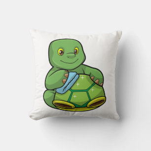 Turtle med Snäcka och Städning Kudde