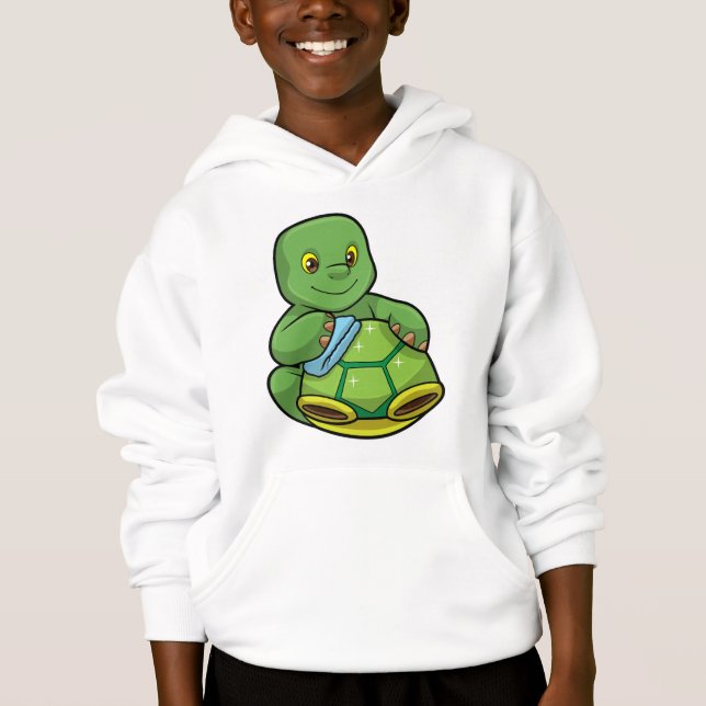Turtle med Snäcka och Städning T Shirt (Framsida)