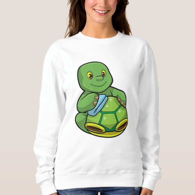 Turtle med Snäcka och Städning T Shirt (Framsida)