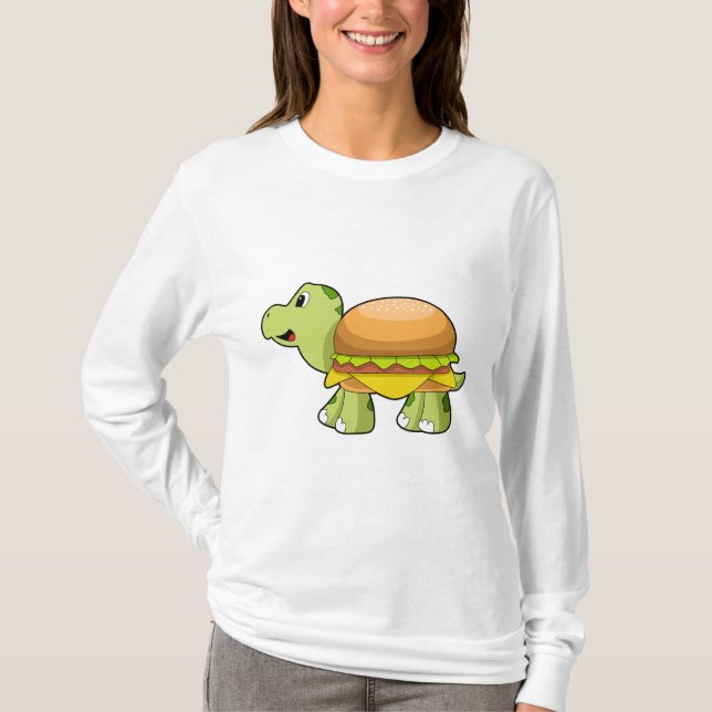 Turtle med Snäcka som Burger.PNG T Shirt (Framsida)