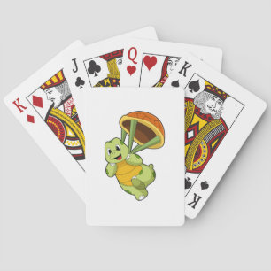 Turtle med Snäcka som Skydiver Casinokort