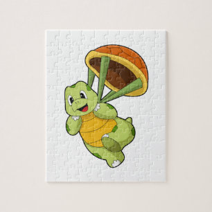 Turtle med Snäcka som Skydiver Pussel