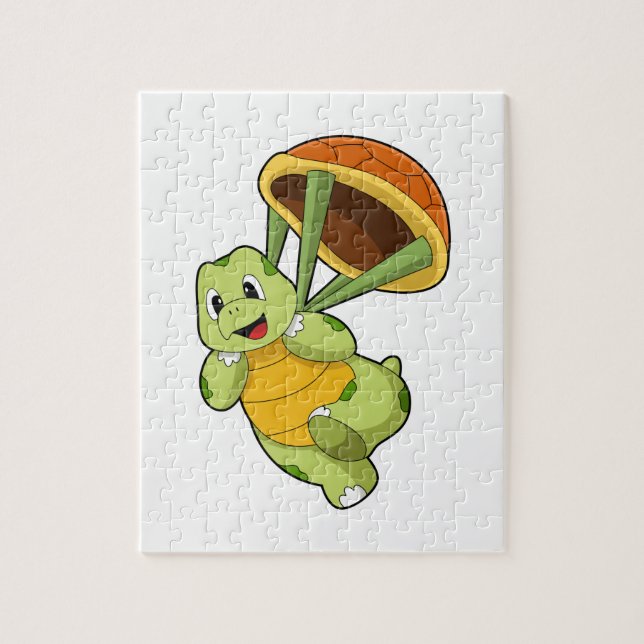 Turtle med Snäcka som Skydiver Pussel (Vertikal)