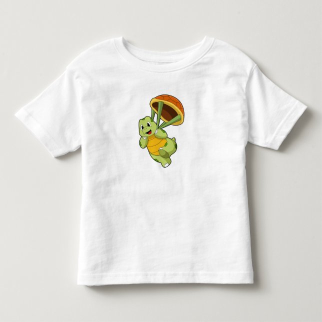 Turtle med Snäcka som Skydiver T Shirt (Framsida)