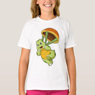 Turtle med Snäcka som Skydiver T Shirt