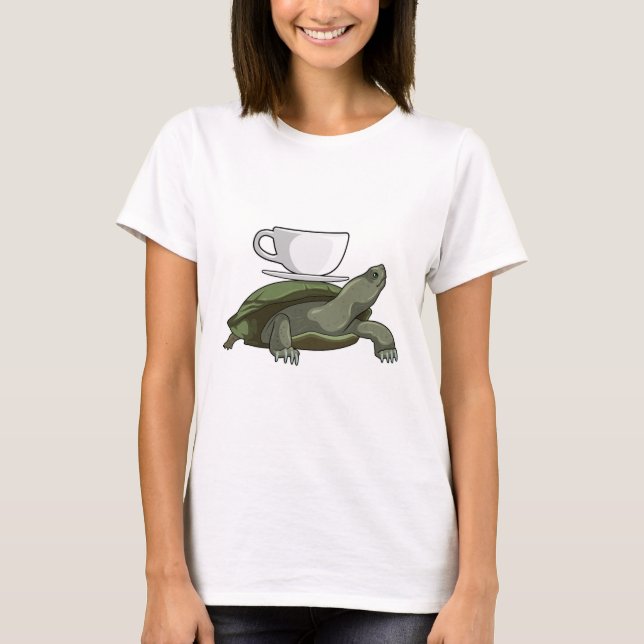 Turtle med Tekopp T Shirt (Framsida)