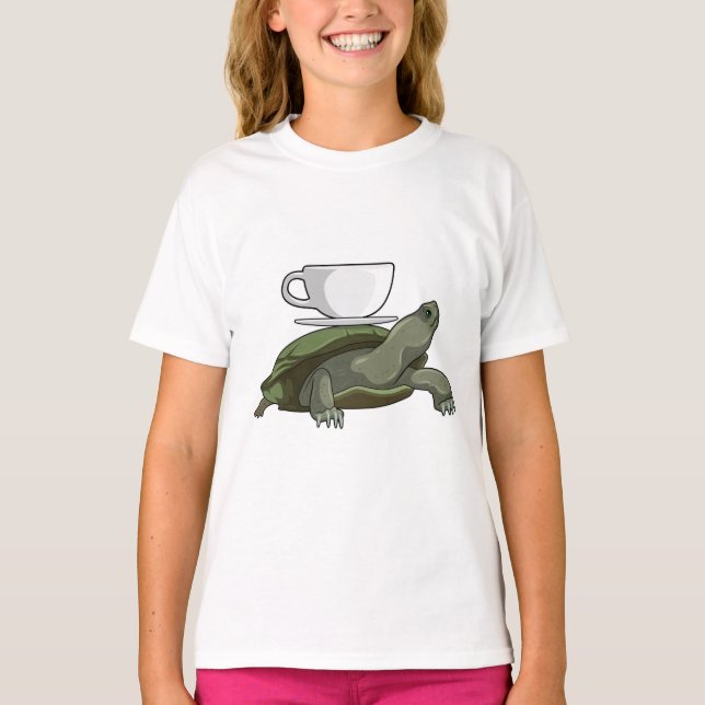 Turtle med Tekopp T Shirt (Framsida)