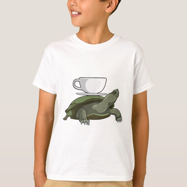 Turtle med Tekopp T Shirt (Framsida)