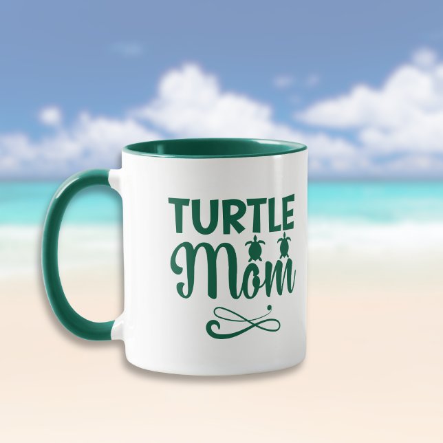 Turtle Mom Environmental Beach Theme Mugg (Skapare uppladdad)