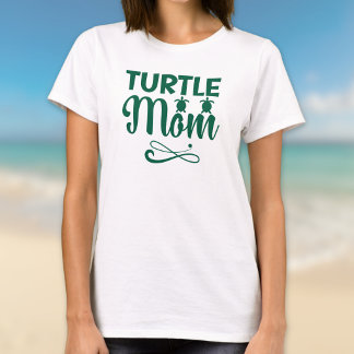 Turtle Mom Miljö Strand Tema T Shirt