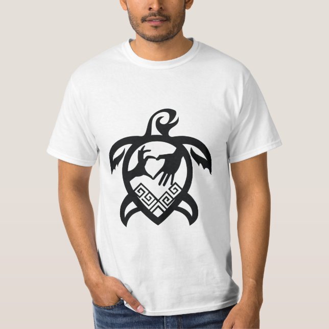 Turtle Monocrome Motive T Shirt (Framsida)